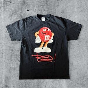 VTG Y2K M&Ms T-Shirt Men’s L Black 2011 Print short sleeve Red Logo Street Wear